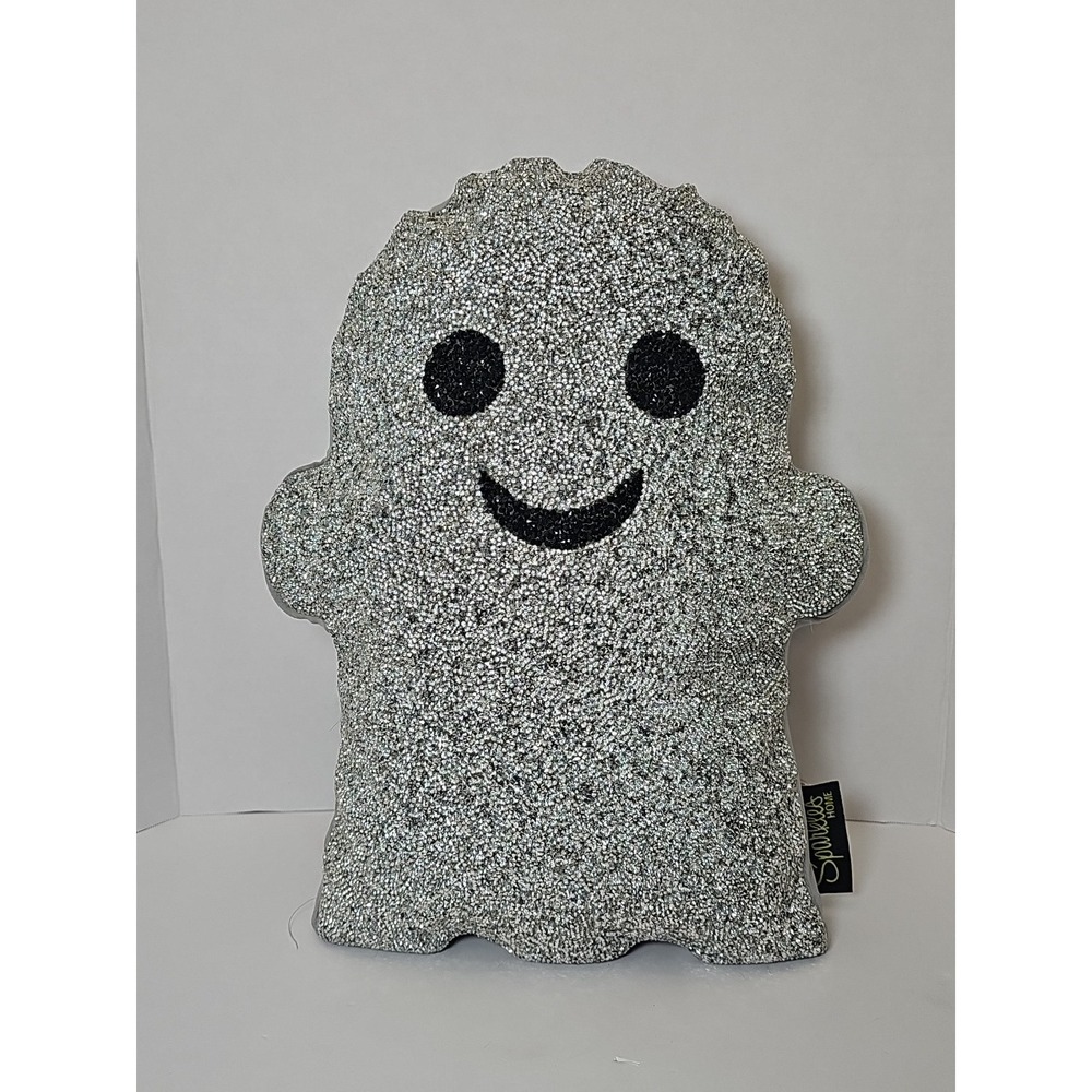 Halloween Ghost Pillow Silver Glitter Sparkles Home Rhinestone‎
